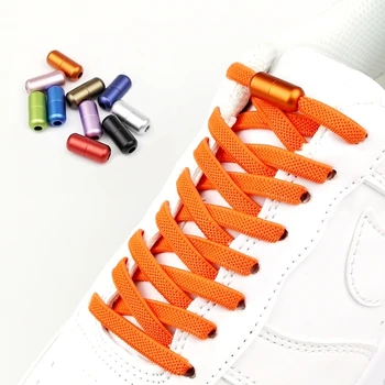 1 пара алюминиевых плоских эластичных фиксирующих шнурков Шнурки без завязок Специальные Креативные шнурки для мужчин и женщин 15 цветов
