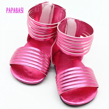 1 пара розовых туфель для 18-дюймовой куклы Джин 7-сантиметровая кукольная обувь для 45-сантиметровых кукольных сандалий Летняя обувь