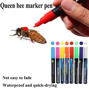 1 ШТ Маркерная ручка Queen Bee 8 цветов Дополнительно Маркировочная ручка Queen Bee Пластиковая маркировочная ручка Инструменты для пчеловодства Оборудование для идентификации пчел