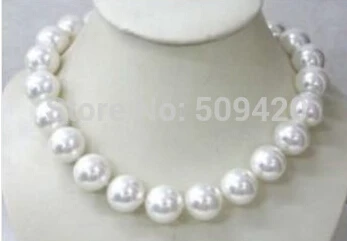 14 мм AAA белая раковина жемчужное ожерелье 18 дюймов