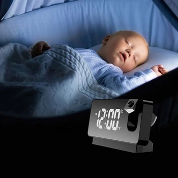 2023 НОВЫЙ светодиодный цифровой проекционный будильник Настольный Электронный будильник с проектором времени проекции Прикроватные часы для спальни