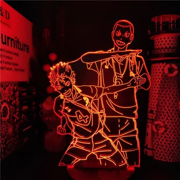 3D-лампа из аниме ХАЙКЮ НИШИНОЯ И ТАНАКА, светодиодный иллюзионный ночник, лампа для декора детской спальни, Красочный настольный светильник, подарки в стиле Манга