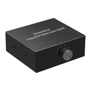 4 порта, Двунаправленный аудиопереключатель RL RCA, коробка для подключения и воспроизведения аудиопереключателя, разветвитель, распределитель для игровой консоли, наушников, телевизора.