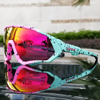 5-Линзовые Мужские Женские 2023 Поляризованные Велосипедные очки UV400, солнцезащитные очки для шоссейного велосипеда, Очки для бега, верховой езды, очки для рыбалки, Спортивные Велосипедные очки