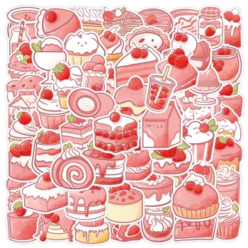 60 штук оригинальных наклеек Kawaii Pink Dessert Ins Wind Graffiti, чехол для телефона, гитара, наклейки для стакана воды, материал