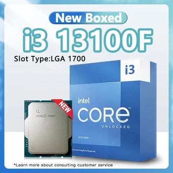 Core i3-13100F Коробочный процессор 3,4 ГГц L3 = 12 МБ 60 Вт 4 Ядра 8 Потоков 7 нм Новый процессор 13-го поколения LGA1700 для настольной материнской платы Z690