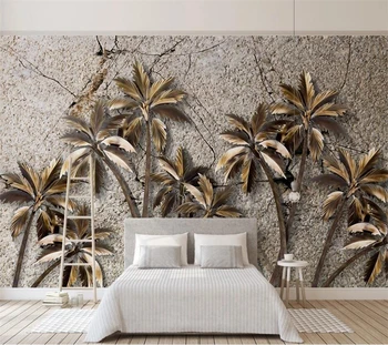 Custom 3d photo wallpaper modern minimalist marbled golden coconut European обои background wall mural обои для стен в рулонах
