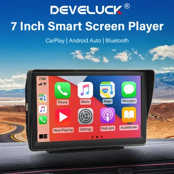 Develuck Wireless Carplay Android Auto Универсальный автомобильный мультимедийный видеоплеер с 7-дюймовым сенсорным экраном для Nissan Toyota Honda Ford VW