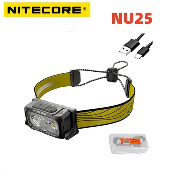 NITECORE NU25 V2 Модернизированная легкая фара на 400 люмен, перезаряжаемая через USB-C, налобный фонарь, фонарь для занятий спортом на открытом воздухе, бегом, пешим туризмом