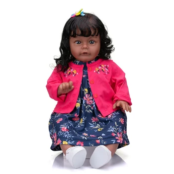 NPK 60 см Ручной работы, высококачественная Возрожденная малышка Сью-Сью из темной кожи, афроамериканская кукла-девочка, подробная реалистичная роспись