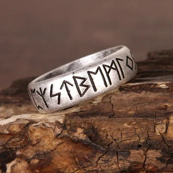 SanLan norse Elder Futhark rune ring Латунные украшения для мужчин или женщин