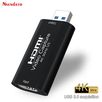 USB 3.0 HDMI Карта Видеозахвата 1080P 60Hz 4K HDMI Video Grabber Box для ПК PS4 Игровая DVD Видеокамера placa de video Live Streaming