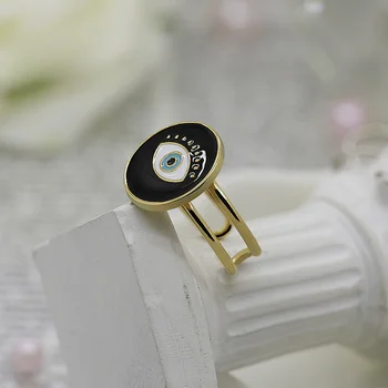 В европейском и американском стиле Модное кольцо с демоническим глазом из титановой стали, Кольца для женщин, крутое черное силиконовое кольцо в виде капли