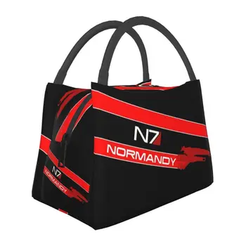 Видеоигра Normandy N7 Изолированные пакеты для ланча Mass Effect Alliance Портативный термоохладитель Bento Box для кемпинга на открытом воздухе Путешествия