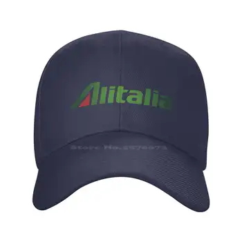 Джинсовая кепка с логотипом Alitalia высшего качества, бейсболка, вязаная шапка