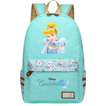 Дисней Золушка Принцесса Мальчики Девочки Детские сумки для школьных книг Женский рюкзак Школьные сумки для подростков Холщовый дорожный рюкзак для ноутбука