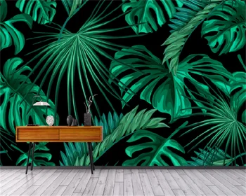 Европейская ретро ручная роспись высокой четкости банановый лист гостиная диван фон украшение стены живопись домашняя фреска behang