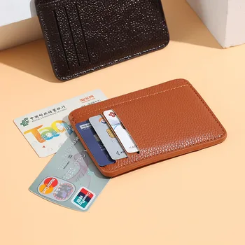 Женская мода PU мягкая мини ультратонкая кредитная карта банковская карта папка для хранения визитных карточек мужской и женский держатель для визитных карточек