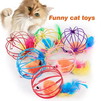 Забавная игрушка для кошек Выдалбливают мяч Железная Мышь Мыши Котенок Игрушки для кошек Зоотовары Игрушки для кошек Товары для кошек Товары для домашних животных
