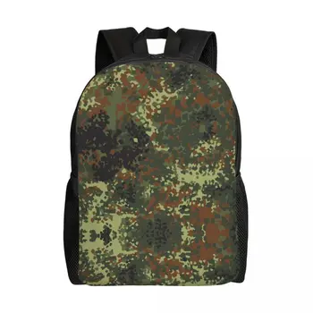 Изготовленный на заказ камуфляжный рюкзак Flecktarn, женская мужская модная сумка для колледжа, школьные военные армейские камуфляжные сумки