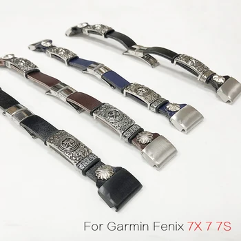Кожаный Ремешок Для Garmin Fenix 7X 7 6X 6 Pro 5X Smart Watch Band Easyfit Браслет Для Garmin Fenix 5S 6S 7S Браслет 26 22 20 мм