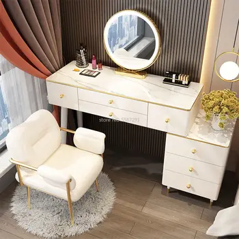 Корейский Белый туалетный столик для макияжа в скандинавском стиле с зеркалом, туалетный столик, комоды для спальни, Светлая роскошная мебель для спальни, Европейская