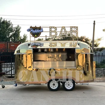 Модный многофункциональный передвижной трейлер для молочного чая, пива, кофе-бара, высококачественный грузовик для перевозки еды из нержавеющей стали