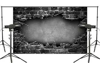 Мозаика на темной стене Битый пол Кирпичная стена Фото Фон Детская студия Ретро Реквизит для фотосъемки 5x7ft