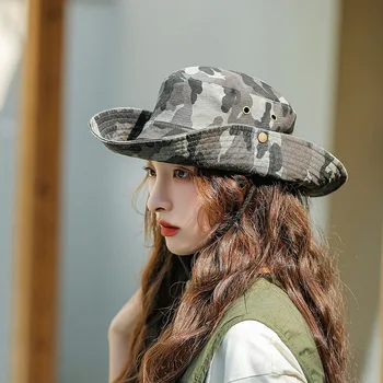 Мужская Летняя солнцезащитная шляпа с козырьком, Уличная Альпинистская солнцезащитная шляпа, Мужская Женская Корейская Камуфляжная шляпа-ведро