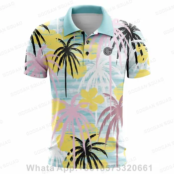 Новая мужская рубашка для гольфа, летняя спортивная одежда для гольфа, топ с коротким рукавом, Быстросохнущая футболка, Дышащие рубашки поло для мужчин, одежда для гольфа