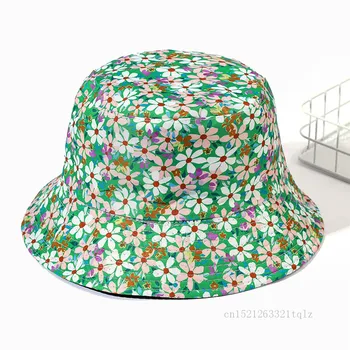 Новые 33 цвета, Летние шляпы-ведерки с принтом Для женщин, мужские Двусторонние панамы с цветочным рисунком, модные шляпы рыбака