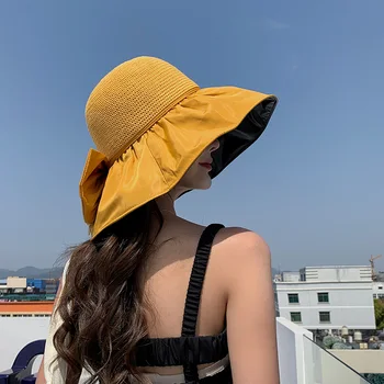 Новые модные солнцезащитные шляпы с большими полями, женская летняя уличная пляжная кепка для путешествий, женская солнцезащитная шляпа с защитой от ультрафиолета, складная панама
