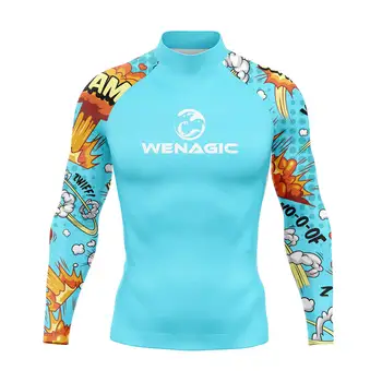 Новые футболки для серфинга, плавания, дайвинга, обтягивающие купальники с защитой от сыпи с длинным рукавом, мужская одежда для серфинга с защитой от ультрафиолета, пляжный плавающий костюм, топ