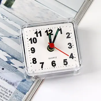Новый креативный милый Маленький Квадратный Хрустальный будильник Часы-будильник Прикроватный столик для спальни Офисный Электронный Дорожный будильник