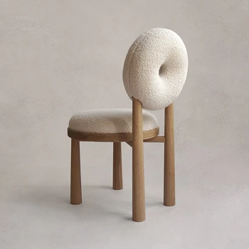 Обеденные стулья из скандинавской ткани, мебель для дома, легкое роскошное кресло для отдыха на балконе, дизайнерское обеденное кресло из массива дерева, стулья для учебы со спинкой