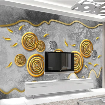 обои на заказ beibehang 3d фрески новая китайская художественная концепция golden circle creative woods модные мягкие сумки 3D обои