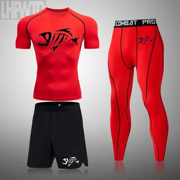 Одежда для фитнеса, мужской костюм для бега, Быстросохнущий компрессионный спортивный костюм с рашгардом, спортивные комплекты Track Gym Man, 4XL