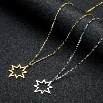 Ожерелье с подвеской в виде звезды Северного полюса CHENGXUN для женщин и девочек, Цепочка с подвесками в виде звезды из нержавеющей стали, вырезанная лазером, Женские ювелирные изделия