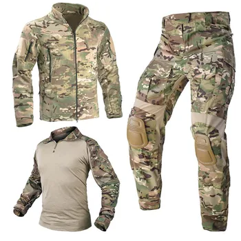 Охотничья одежда Камуфляжная форма Gen3 Тактическая боевая форма с накладками Страйкбол пейнтбол Мультикамера Мужская одежда Военная куртка Man