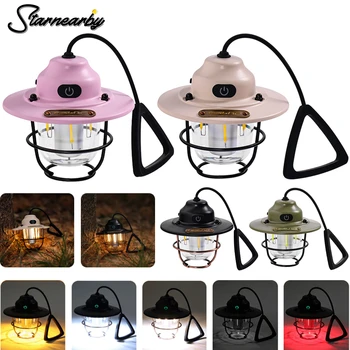 Портативные кемпинговые фонари, USB-аккумуляторная лампа, Ретро кемпинговые фонари, Подвесная палатка, лампа для рыбалки на открытом воздухе, аварийный фонарик