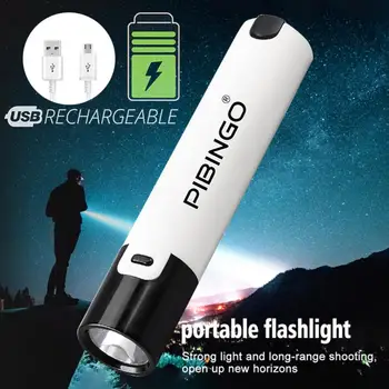 Портативный Мини-фонарик Аварийное Освещение USB Перезаряжаемый Наружный светодиодный фонарик Водонепроницаемый Фонарь для кемпинга