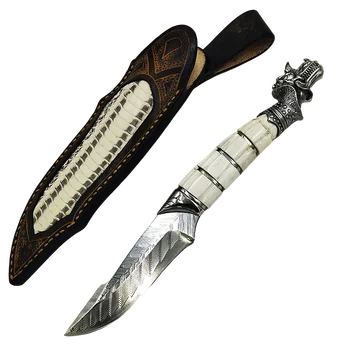 Прямой нож Дракона из дамасской стали Тактический нож для кемпинга охоты выживания с фиксированным лезвием Острый инструмент для рыбалки EDC Collect