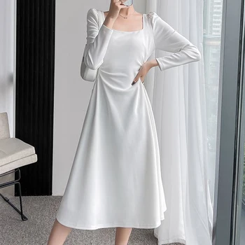 Ранняя осень 2023, новое длинное белое платье во французском стиле, уникальное, высокого качества, сексуальное платье vestidos de verano mujer