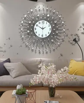 Роскошные настенные часы 3d Art Watch Большие металлические настенные часы Morden Design Home Decor Винтажные Большие часы