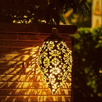 Светодиодный Марокканский подвесной фонарь на солнечной батарее, проекционная лампа с марокканским рисунком, Декор для сада на открытом воздухе, Комплект сказочного света