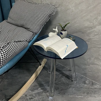 Скандинавские акриловые журнальные столики для мебели кафе, небольшой приставной столик Креативного дизайна, прозрачные журнальные столики для переговоров в кофейне