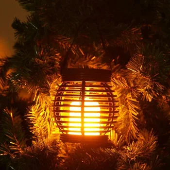 Солнечная наружная подвесная клетка с мигающим Пламенем, Водонепроницаемая Декоративная Садовая балконная лампа