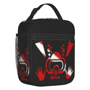 Специальная сумка для ланча с аквалангом, красная iDive OK, женская сумка-холодильник, ланч-боксы с теплой изоляцией для учащихся школы