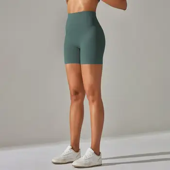 Стильные спортивные шорты, бесшовные утягивающие компрессионные летние шорты для йоги, дышащие летние шорты для йоги, женская одежда