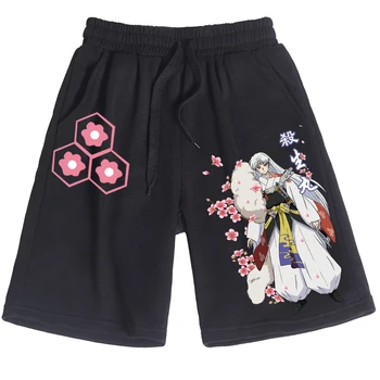 Хлопковые короткие брюки Harajuku Sesshoumaru Inuyasha Повседневные брюки унисекс